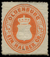 * ALLEMAGNE (ANCIENS ETATS) OLDENBOURG 16 : 1/2g. Orange, Léger Pelurage, TB - Oldenbourg