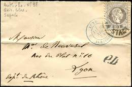 Let AUTRICHE 38 : 25k. Lilas Gris Obl. Càd WIEN 10/11 S. Env., Càd Bleu AUTR. AVRICOURT 19/11, Arr. LYON 20/11, TB - Other & Unclassified