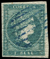 ESPAGNE 40 : 1r. Bleu, Obl., TB - Used Stamps