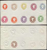 GRANDE BRETAGNE Epreuve Collective D'empreintes Pour N°5/7, 10 Différentes, Dont 1 Recto-verso Pour Entiers, R Et TB - Used Stamps