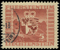 LIECHTENSTEIN 227 : 5f. Brun-rouge Sur Paille, Obl., TB - Unused Stamps