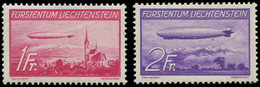 * LIECHTENSTEIN PA 15/16 : Zeppelin, TB - Poste Aérienne