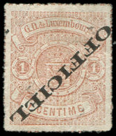 (*) LUXEMBOURG Service 19 : 1c. Brun Clair, Percé En Lignes Colorées, Surch. RENVERSEE, TB - Service