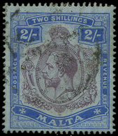 MALTE 51 : 2s. Bleu Et Violet-brun Sur Azuré, Obl., TB - Malte (...-1964)