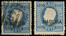 PORTUGAL MADERE 26/27 : 120r. Bleu, Obl. Et 150r. Bleu (*), TB - Madeira