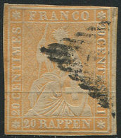 SUISSE 29 : 20r. Orange, Obl., TB - Used Stamps
