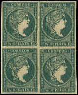 (*) ANTILLES ESPAGNOLES 1 : 1/2c. Bleu-vert, BLOC De 4, TB - Antillen