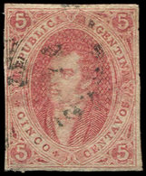 ARGENTINE 8 : 5c. Brun-rose, NON DENTELE Obl., TB - Autres & Non Classés