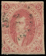 ARGENTINE 8 : 5c. Brun-rose, NON DENTELE Obl., TB - Other & Unclassified