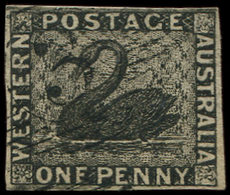 AUSTRALIE OCCIDENTALE 1 : 1p. Noir, Obl., TB - Used Stamps