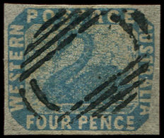 AUSTRALIE OCCIDENTALE 3 : 4p. Bleu, Obl., TB - Used Stamps