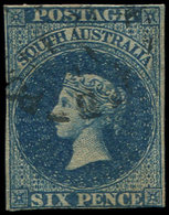 AUSTRALIE DU SUD 3 : 6p. Bleu Foncé, Obl., TB - Used Stamps