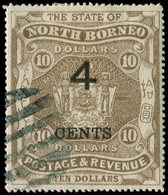 BORNEO DU NORD 97 : 4c. Sur 10$. Brun, Obl., TB - North Borneo (...-1963)