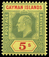 * ILES CAIMANES 28 : 5s. Vert Et Rouge S. Jaune, TB - Cayman Islands