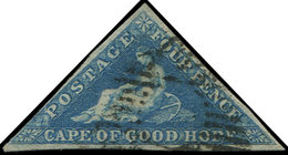 CAP DE BONNE-ESPERANCE 2 : 4p. Bleu, Obl., TB - Cape Of Good Hope (1853-1904)