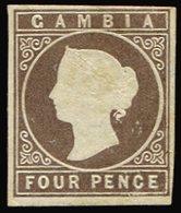 (*) GAMBIE 3 : 4p. Brun, Neuf Sans Gomme, TB - Gambia (...-1964)