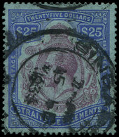 MALACCA 183 : 25$. Outremer Et Violet-brun S. Azuré, Obl., TB - Malacca