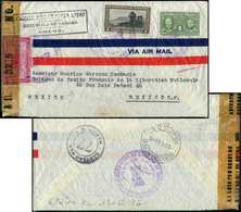 Let PANAMA (REPUBLIQUE) 241 + PA 71 Et 72 Obl. S. Env. Censurée 30/11/43 Pour Mexique, Arr. Le 6/12/43, TB - Panama