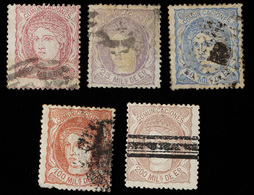 Spain - 1870 - 25m-200m Yv.105-09 - Used - Used Stamps