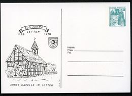 Bund PP100 C2/018 LETTER ERSTE KAPELLE 1178-1978 - Private Postcards - Mint