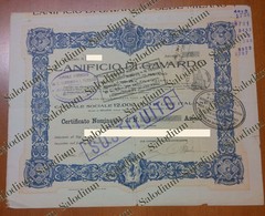 1928 - LANIFICIO DI GAVARDO - Certificato Azionario Azioni - D00280 - Textiel