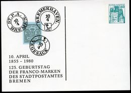Bund PP100 D2/006a Briefmarke BREMEN #1 POSTSTEMPEL 1980 - Cartes Postales Privées - Neuves
