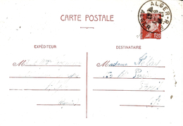 WWII -142 - C P E P Pétain 1,20 F  Oblit. ALGER-RP / ALGER Pour Paris - Brieven En Documenten
