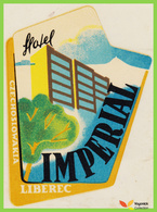 Voyo HOTEL IMPERIAL Liberec Ex Czechoslovakia Czechia Hotel Label 1960s Vintage Decalc - Hotelaufkleber