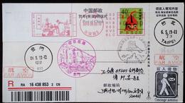 CHINA  CHINE CINA SHANGHAI TO TAIWAN Reg. POSTCARD LITERATURE FOR THE BLIND/CECOGR AMME - Briefe U. Dokumente