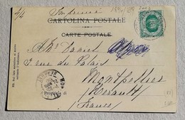 Cartolina Postale Illustrata Per La Francia Decorazioni, Monete, Ecc. - Anno 1900 - Storia Postale