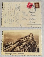 Cartolina Illustrata Monte Titano - Affrancata Con L.1+L.2 Stemmi 27/06/1946 - Covers & Documents