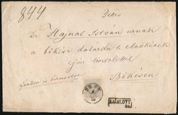 1870 3. Súlyfokozatú Ajánlott Levél 25kr Bérmentesítéssel 'PEST' - Békés, Benne Eredeti Tartalommal (a 25kr-os Bélyeg Be - Autres & Non Classés