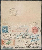 1893 5kr Díjjegyes Zárt Levelezőlap Színesszámú 10kr Kiegészítéssel. A Küldeményt Illaváról Eredetileg  A Svájci Einsied - Sonstige & Ohne Zuordnung