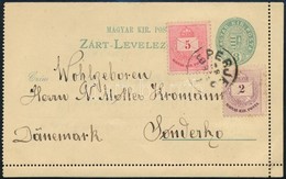 1882 3kr Zárt Levelezőlap 2kr + 5kr Díjkiegészítéssel 'EPERJES' - Sonderho, Dánia, Ritka, Dekoratív Darab - Autres & Non Classés