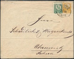 1873 Réznyomat 2kr + 3kr Levélen 'GYŐR / RAAB' Németországba Küldve, 2kr Alsó Részén Szegélylécnyomattal, 3kr Elfogazva, - Autres & Non Classés