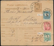 1891 Utánvételes Csomagszállító Színesszámú 3kr, 5kr, 10kr Bérmentesítéssel 'MAISS' - 'BERKESD' - Szilágy - Sonstige & Ohne Zuordnung