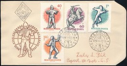 1959 Vívó Világbajnokság 40f Látványosan Lefelé Tolódott Fekete Színnyomattal FDC-n - Sonstige & Ohne Zuordnung