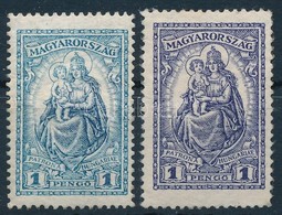 1926 Keskeny Madonna Erősen Eltérő Színű 1P Bélyeg + Támpéldány, Mindkettő újragumizott - Sonstige & Ohne Zuordnung