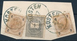 1895 1kr + 2 Db Osztrák 2kr Vegyes Bérmentesítés Kivágáson 'KOSTEN' - Autres & Non Classés