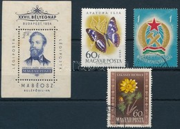 ** O 1949-1959 Postatiszta Jókai Blokk (halvány Rozsda) + Lemezhibás, Szineltolódásos Bélyegek Berakó Lapon - Autres & Non Classés