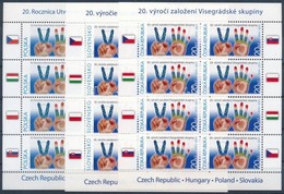** 2011 A Visegrádi Csoport Alapításának 20. évfordulója Emléklap 4 Klf Bélyeggel + Cseh Mi 67, Lengyel Mi 4507 és Szlov - Sonstige & Ohne Zuordnung