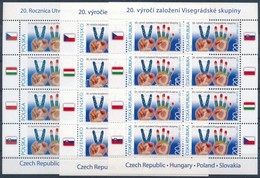 ** 2011 A Visegrádi Csoport Alapításának 20. évfordulója Emléklap 4 Klf Bélyeggel + Cseh Mi 67, Lengyel Mi 4507 és Szlov - Autres & Non Classés