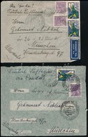 2 Magyar FDC Az 50-es évekből + Brazilia 16 Db Légi Levél Előlap A 30-as évekből + Svájc Levél 1876 - Autres & Non Classés