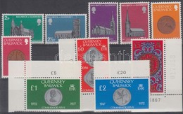 ** Guernsey 1971-1981 2 Sor + 1 Bélyeg  Mi 58-61, 199-203, 222 - Sonstige & Ohne Zuordnung