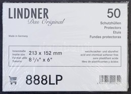 Lindner Víztiszta Levéltok (888LP), 213x152mm Hasznos Méret, 50 Darabos Bontatlan Csomag, Bankjegy és Képeslap Tárolásár - Autres & Non Classés