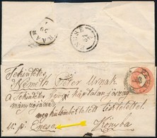 1861 5kr Levélen érdekes Tartalommal 'PÁPA' - 'ENESE' - Kóny - Other & Unclassified