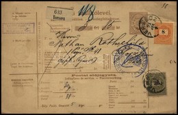 1891 Utánvételes Csomagszállító Németországba 30kr + 8kr Bérmentesítéssel 'VERSECZ' - Other & Unclassified