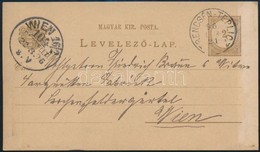 1896 2f Díjjegyes Levelezőlap TRENCSÉN-TEPLICZ Bélyegzéssel Bécsbe Küldve, A Hátoldalán CAFÉ WACHTER TRENCSÉN-TEPLICZ Cé - Other & Unclassified