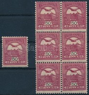 ** 1904 Turul 50f Bélyeg + 50f 6-os Tömbben (4.200) - Other & Unclassified