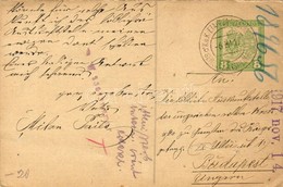 1917. Cenzúrás Díjjegyes Levelezőlap / Censored PS-card 'E.P. SEMENDRIA (SMEREDEVO) B' - Budapest - Andere & Zonder Classificatie